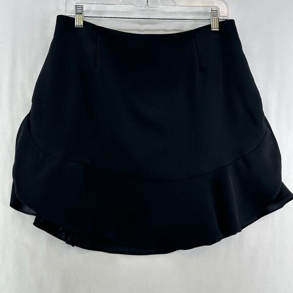Banana Republic Dresses & Skirts - Banana Republic Flounce Mini Skirt Womens Sz 10 Back Zip Lined Ruffle Hem Black